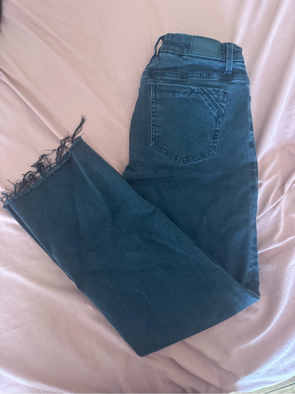 Buckle Black High-Rise Black Women's Jeans with Frayed Hem